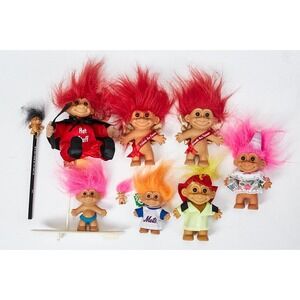 Vintage Troll Dolls Lot‎ 90s Russ Collectible Surfing Mets Birthday  Lot of 9
